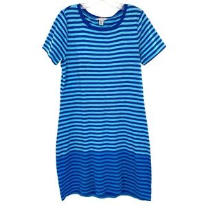 Tommy Bahama Juan the Line Blue Striped Short Sleeve T-shirt Dress